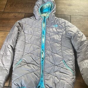The North Face Gray Jacket with Teal Accents